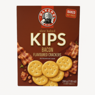 bakers kips bacon crackers 200g